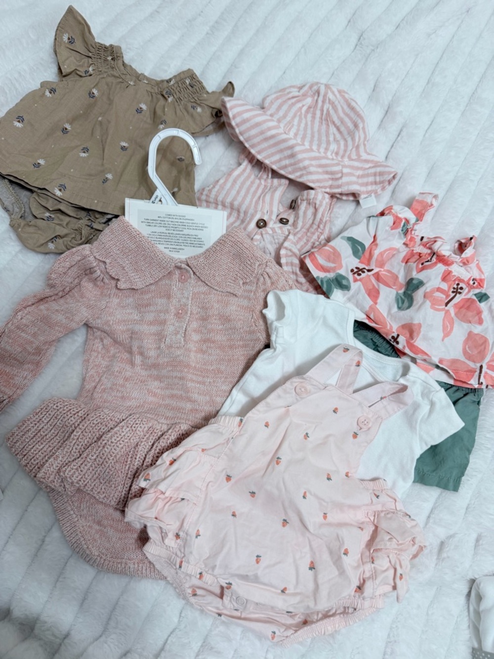 Carter's Pink and Tan Baby Dress & Romper Mix